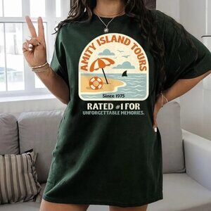 Amity Island Tours Since 1975 Shirt, Jaws Great White Shark Movie Shirt